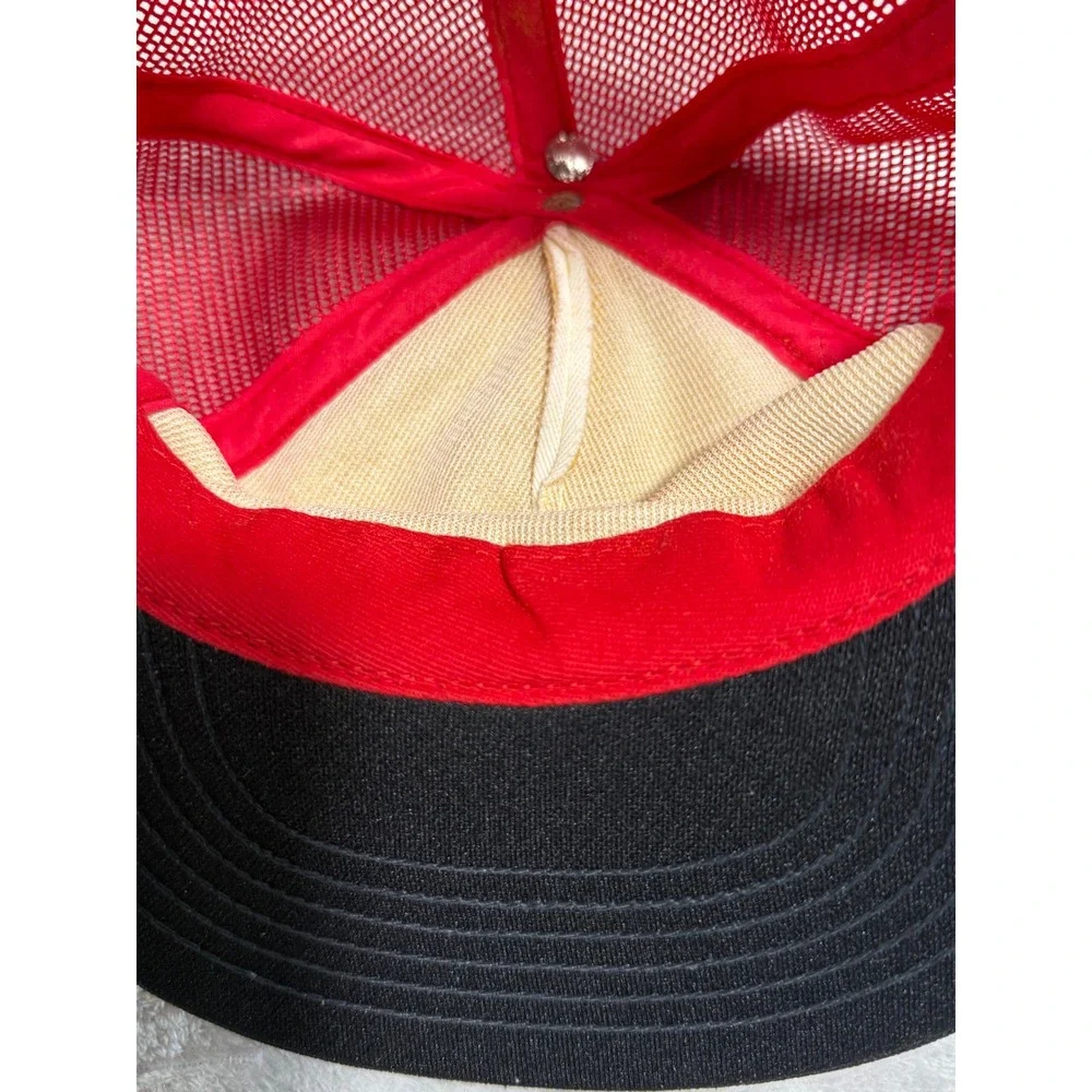 Vintage Ford Motor Credit Company Trucker Hat Red Black Mesh Snapback USA Made